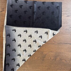 Skull Cashmere Infinity Scarf - Black and Gray